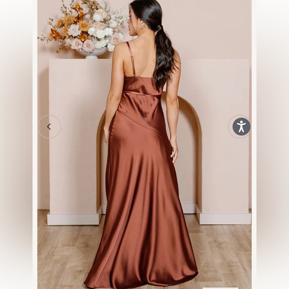 Revelry Satin Dress in Copper Color - Picture 4 of 5